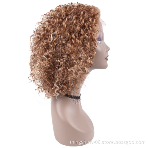 Short Water Wave Wigs for Black Women Synthetic Wigs Blonde Hair Bob Hairstyle High Temperature Fiber